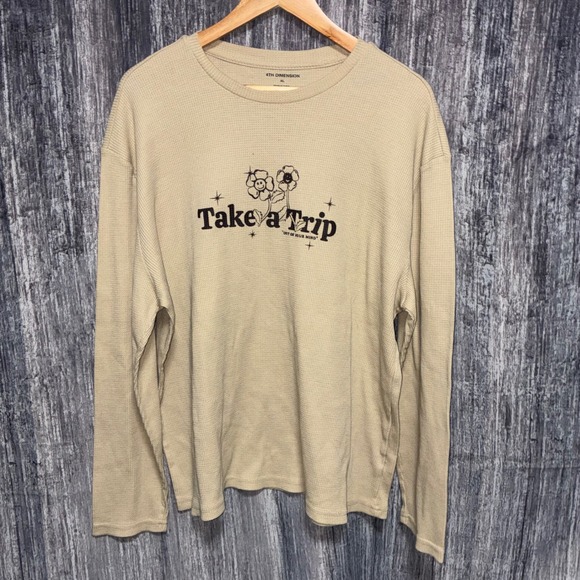 4th Dimension Other - 4TH Dimension Waffle Knit Take A Trip Long Sleeve Thermal Men Size XL